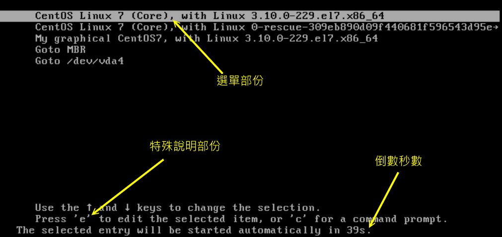 grub2 開機畫面示意圖