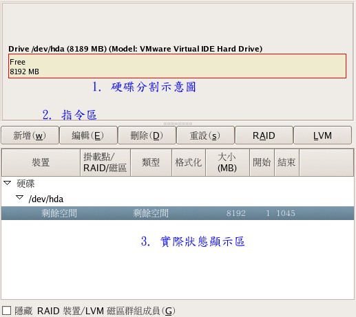 圖 14 、磁碟分割的主畫面