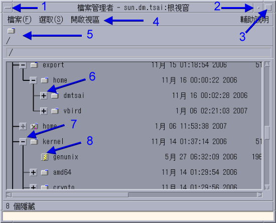 檔案管理員的操作示意圖