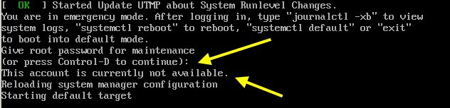 圖 7.2.1-1、因為檔案系統與 root 身份出問題的狀態