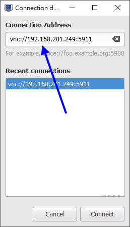 使用 VNC 連線